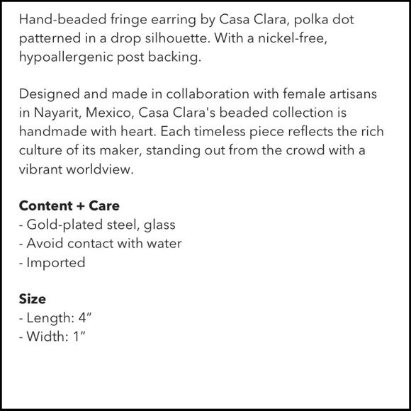 RARE! NWT Casa Clara Harlowe blue white fringe earrings hoop - Picture 5 of 6